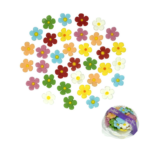 Decoratiuni comestibile din zahar - set 35 Flori de in
