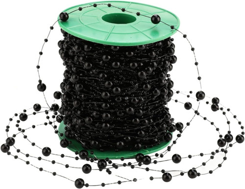 Șirag decorativ cu perle negre  60 m
