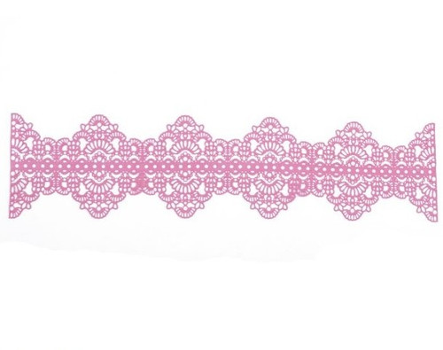 Set 3 dantele comestibile pentru decor - Model 1 - Roz