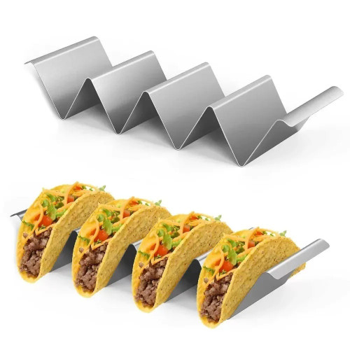 Suport taco din inox cu 4 compartimente  practic și ușor de folosit