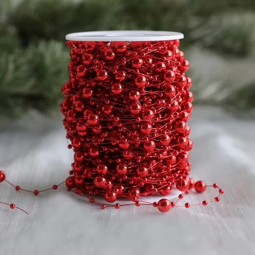 Șirag decorativ cu perle roșii  60 m
