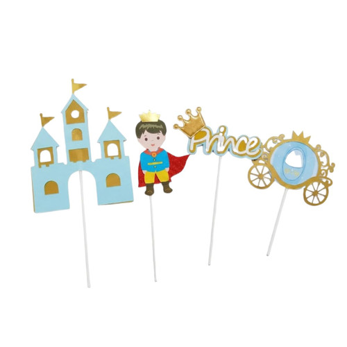 Decor tort, Set 5 cupcake topper Prince, tomvalk.ro