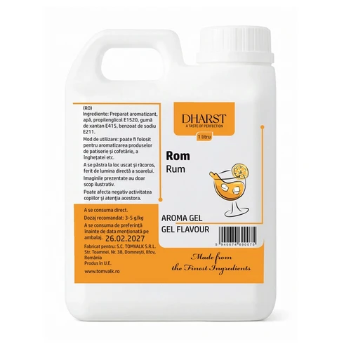 Aromă gel termostabilă Rom Dharst 1 L pentru cofetărie și patiserie