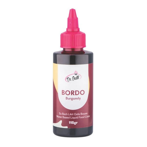 Colorant alimentar lichid pe baza de apa - Dr. Gusto - BORDO (Visiniu) - 115 gr