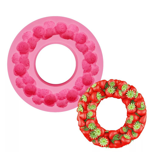 Viva.z, Formă din silicon – Coroniță de căpșune – Diametru 15,8 cm, tomvalk.ro