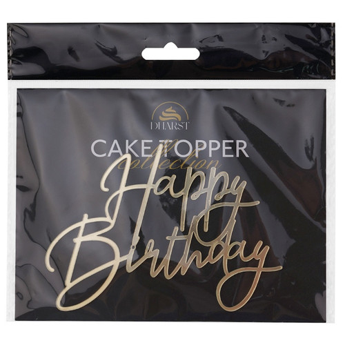Cake Topper Happy Birthday FPa  Auriu  12,5 x 9,5 cm  Dharst