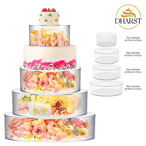 Set etaje false pentru tort, cilindrice  4 piese ( 15, 20, 25, 30 cm)  Dharst