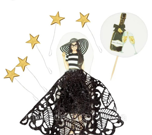 Decoratiuni comestibile din zahar - set Lady