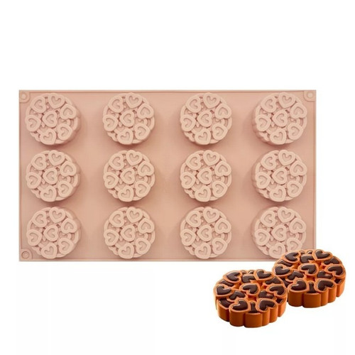 Viva.z, Forma de silicon cu 12 cavitati - Decor inimi - T13542, tomvalk.ro