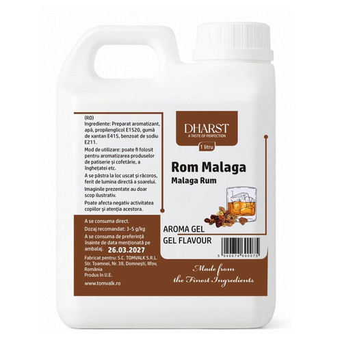 Dharst, Aromă gel termostabilă – Rom Malaga – Dharst – 1 L, tomvalk.ro