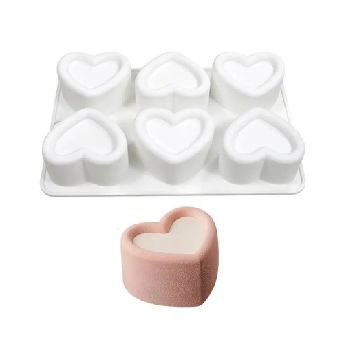 Forma de silicon inimi cu 6 cavitati - T14036