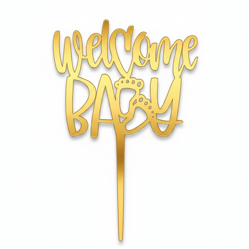 Topper tort Welcome Baby B2T pentru Baby Shower și botez