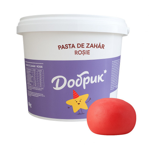 Pastă de zahăr roșie Dobryk 1 kg pentru acoperirea torturilor și modelaj