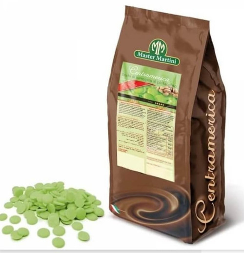 Glazură Vegetală Verde cu Aromă de Fistic (Bănuți)  Centramerica Master Martini  1kg