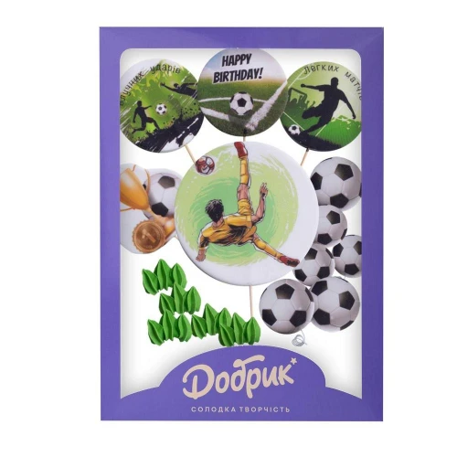Decoratiuni comestibile din zahar - Fotbalist (9 piese) - Dobryk