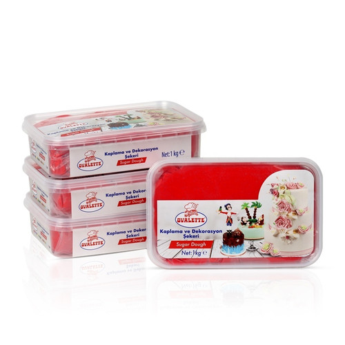 Pasta de zahar pentru decorare și acoperire  ROSU  Ovalette  1 kg