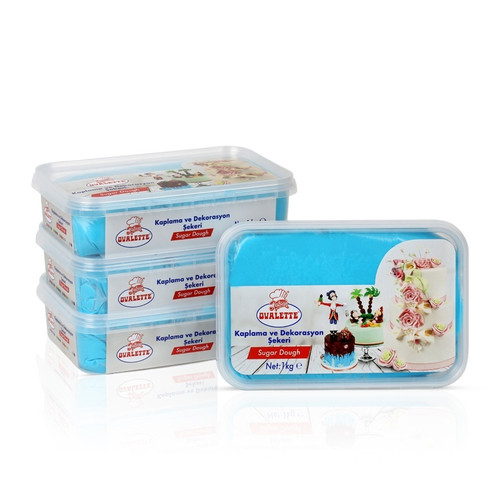 Ovalette, Pasta de zahar pentru decorare și acoperire  ALBASTRU  Ovalette  1 kg, tomvalk.ro