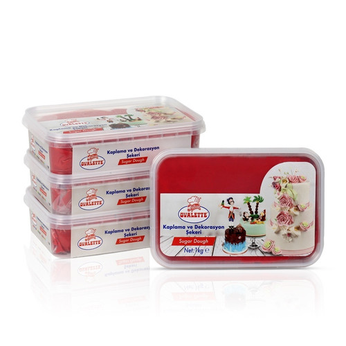 Pasta de zahar pentru decorare și acoperire  ROSU INCHIS  Ovalette  1 kg