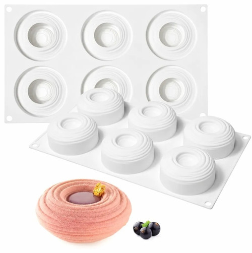 Formă din Silicon 3D pentru Prăjituri și Mousse - Zen Nest - 6 cavitati - T15016