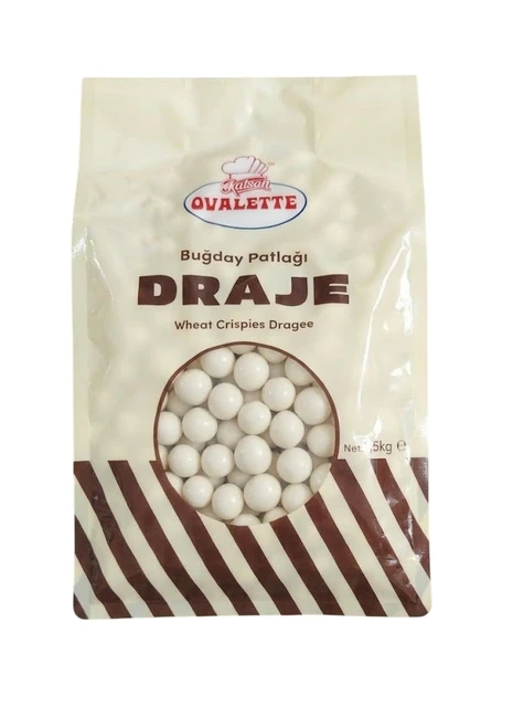 Ovalette, Perle din Orez Expandat 12 mm - Ciocolata alba - 1,5 kg, Ovalette, tomvalk.ro