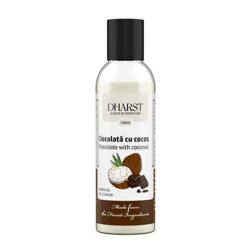 Ingrediente pentru cofetarie, Aroma gel termostabila - CIOCOLATA CU COCOS - Dharst - 100ml., tomvalk.ro