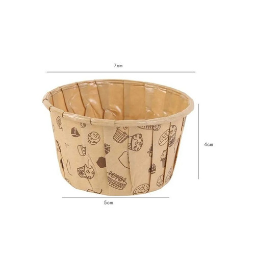 Chese din Hârtie Kraft pentru Muffins și Cupcakes  Model T200100, Set 12 buc