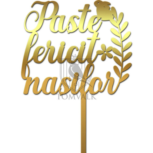 Topper tort Paște fericit nașilor  decor perfect pentru masa de sărbătoare