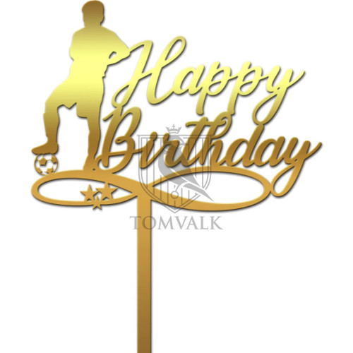 Tomvalk, Topper tort Happy Birthday Fotbal – HBD-P29 – 14 cm, tomvalk.ro