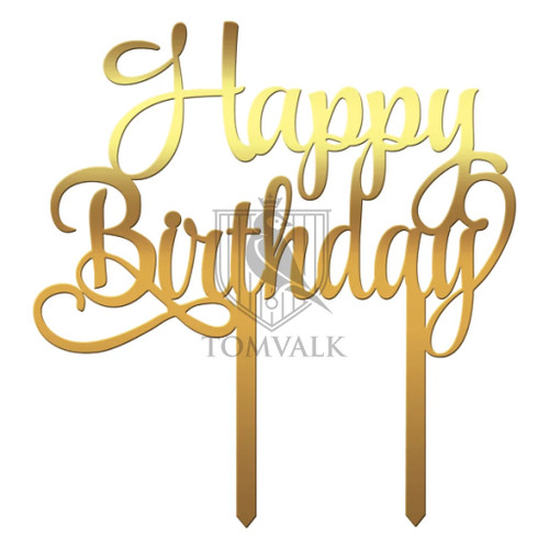 Tomvalk, Topper tort Happy Birthday – HBD-P23 – 13 cm, tomvalk.ro