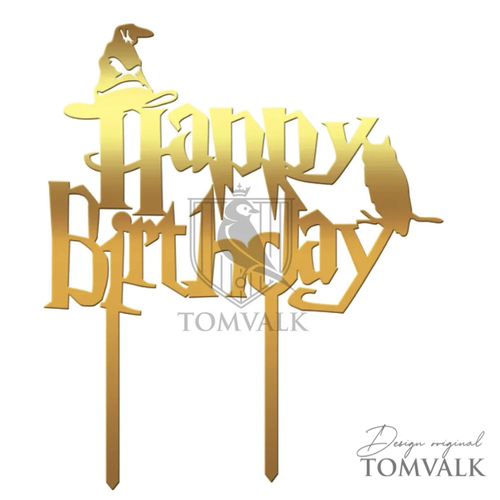 Halloween, Topper tort Happy Birthday Magic – HBD-P17 – 14 cm, tomvalk.ro