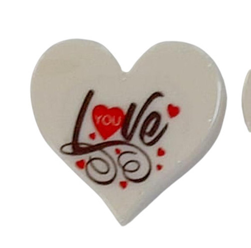 Decoratiuni din ciocolata - Inima Love you - cutie 288 buc