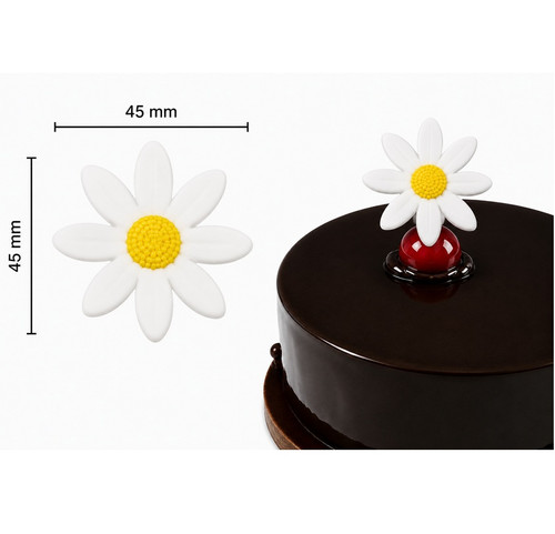 Decoratiuni din ciocolata - Crizantema Alba - cutie 192 buc