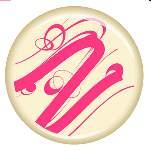 Decoratiuni din ciocolata - disc decor alb/roz - cutie 288 buc