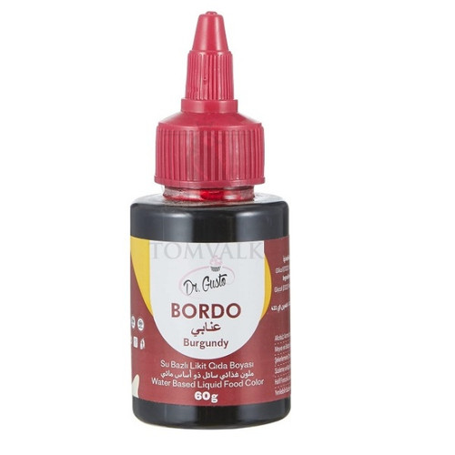 Colorant alimentar lichid pe baza de apa - Dr. Gusto - ROSU BORDO - 60 gr
