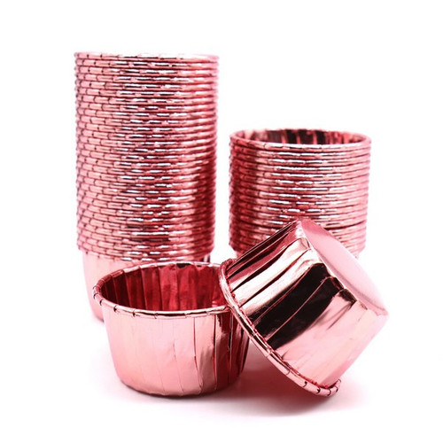Set 10 Chese briose termorezistente - Roz metalic