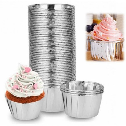 Set 20 Chese briose termorezistente - Argintiu metalic