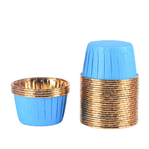 Set 10 Chese briose termorezistente - Albastru/Auriu