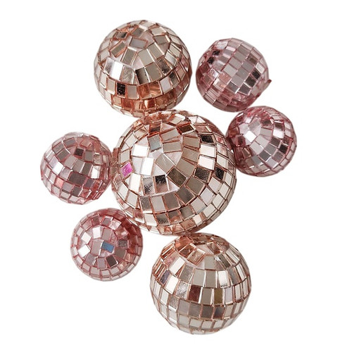 Set 12 sfere pentru ornat torturi - Disco - Rosegold, 1, tomvalk.ro