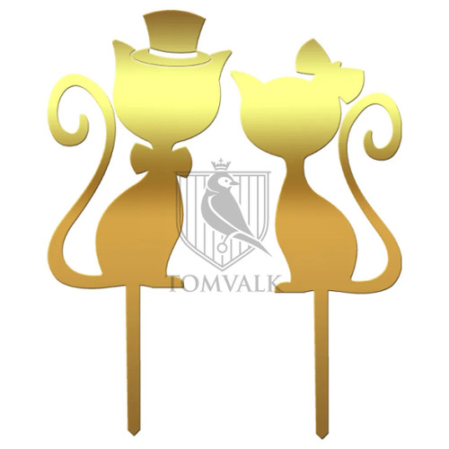 Cake toppers, Set 2 toppere tort Cats in Love – 17 cm, tomvalk.ro
