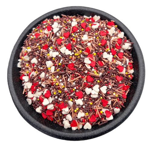 Drajeuri decorative Mix multicolor cu inimioare rosii - 1Kg