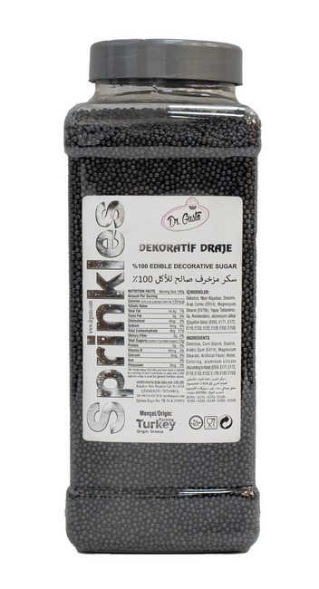 Perle 2 mm (Nonpareils) - NEGRU - Dr Gusto - 1 kg