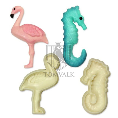Set 2 decupatoare - Sealife (flamingo si calut de mare)
