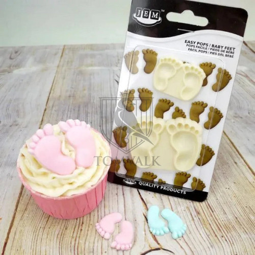 Set 2 decupatoare fondant, forme biscuiti - Talpite bebe