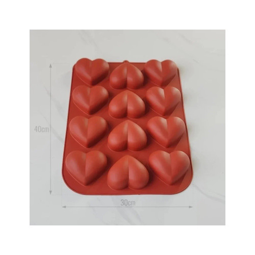 Mulaj din silicon Inimi 8.5 x 7 cm - (LSM05)