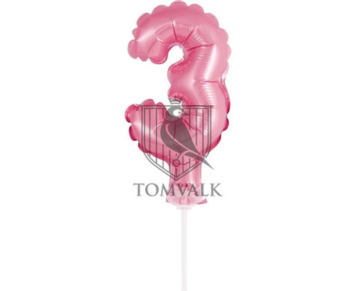 Topper tort balon cifra 3 Roz