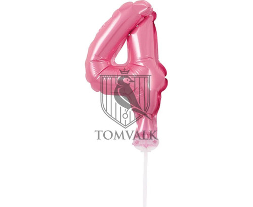 Topper tort balon cifra 4 Roz