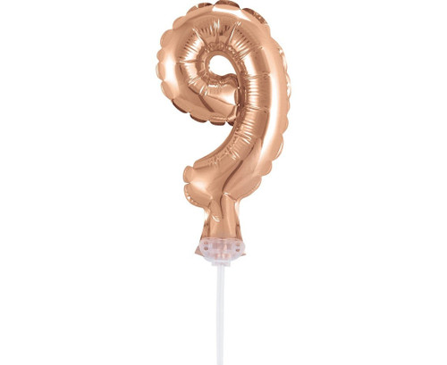 Topper tort balon cifra 9 Rosegold