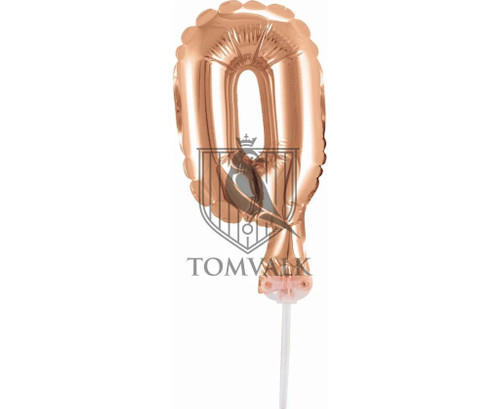 Topper tort balon cifra 0 Rosegold