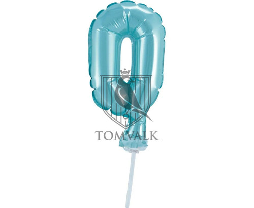 Topper tort balon cifra 0 Albastru