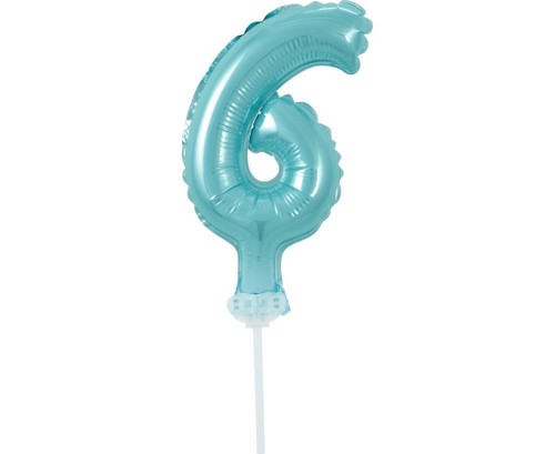 Topper tort balon cifra 6 Albastru